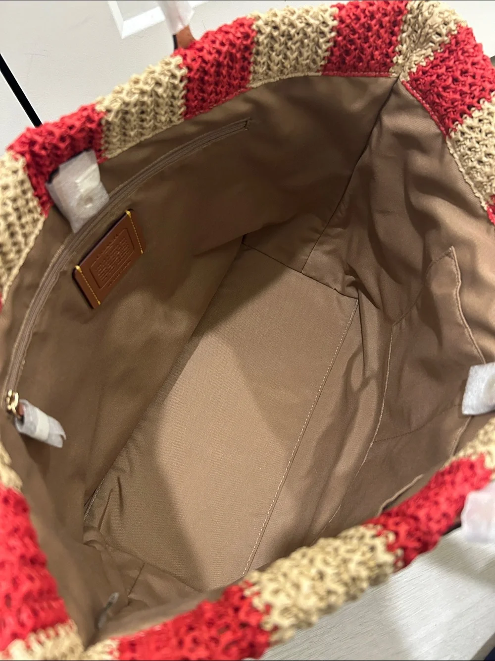 Coach (NWT) City Tote Bag With Stripes And Cherry Charm - Picture 10 of 16